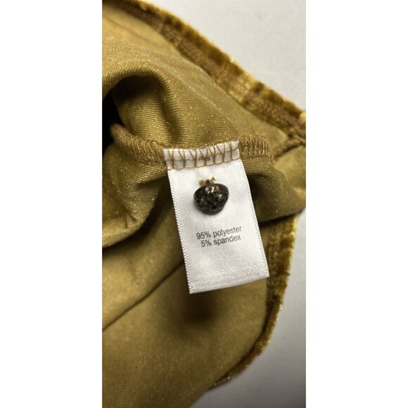 Maurices Crushed Velvet Boho Peasant Top Amber Gold Size L - Picture 4 of 7